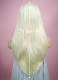 Straight Light Blonde Lace Front Synthetic Wig LF010