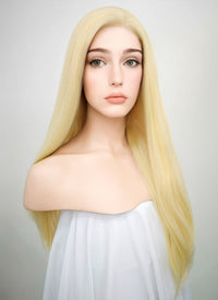 Straight Blonde Lace Front Synthetic Wig LF012