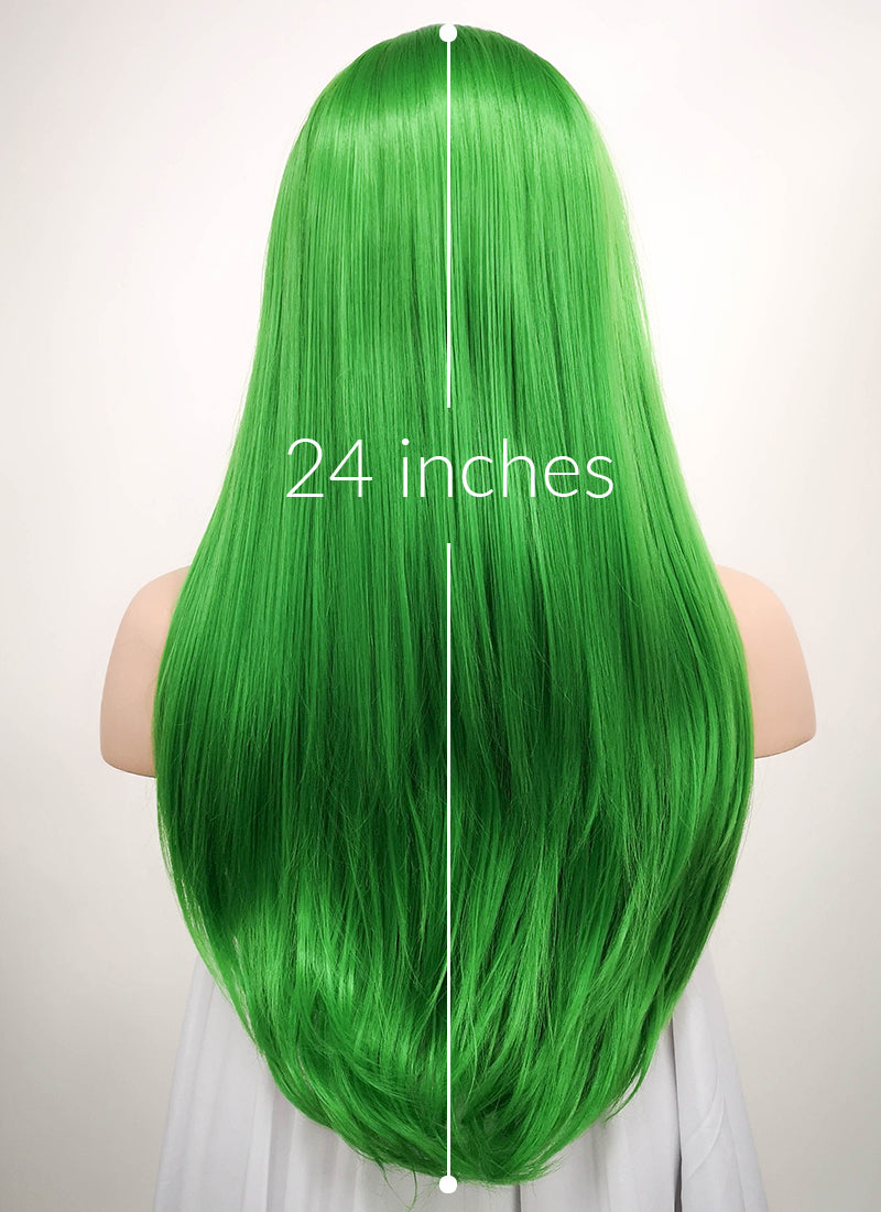 Straight Green Lace Front Synthetic Wig LF031