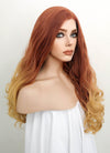 Light Auburn Yellow Blonde Ombre Wavy Lace Front Synthetic Wig LF085H