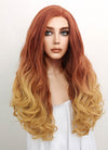 Light Auburn Yellow Blonde Ombre Wavy Lace Front Synthetic Wig LF085H