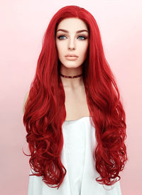 Wavy Red Lace Front Synthetic Wig LF085