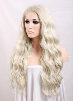 Wavy Light Ash Blonde Lace Wig CLF101 (Customisable)