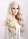 Wavy Light Ash Blonde Lace Front Synthetic Wig LF101