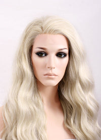 Wavy Light Ash Blonde Lace Front Synthetic Wig LF101