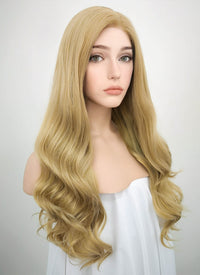 Wavy Golden Blonde Lace Front Synthetic Wig LF119