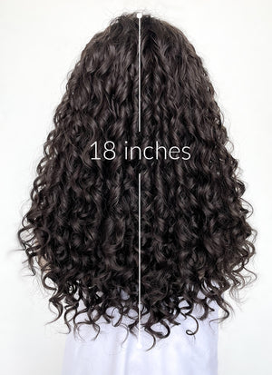 Brunette Spiral Curly Lace Front Synthetic Wig LF1310
