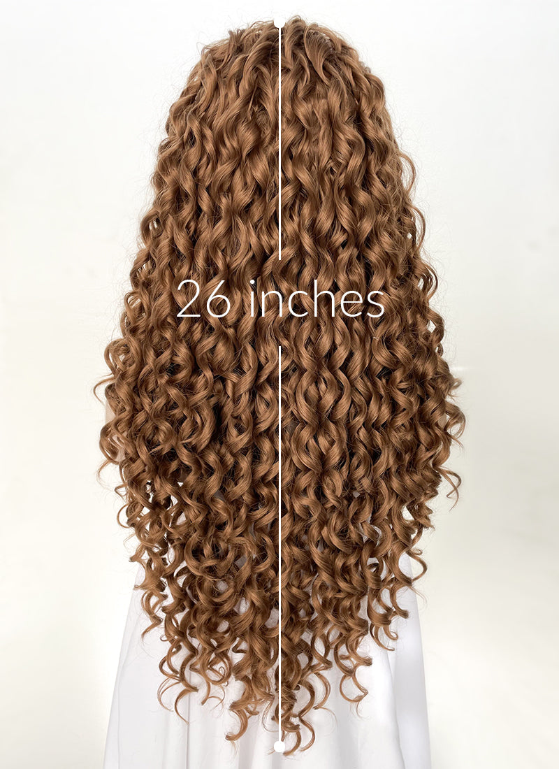 Brown Curly Lace Front Synthetic Wig LF1311