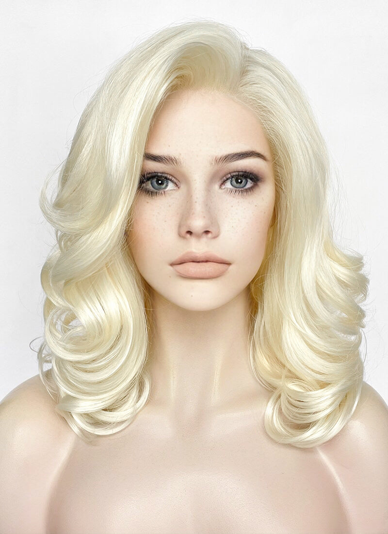 Light Blonde Wavy Lace Front Synthetic Wig LF1318