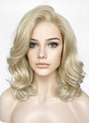 Light Ash Blonde Wavy Lace Front Synthetic Wig LF1319