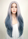 Wavy Pastel Two Tone Grey Lace Front Synthetic Wig LF1517