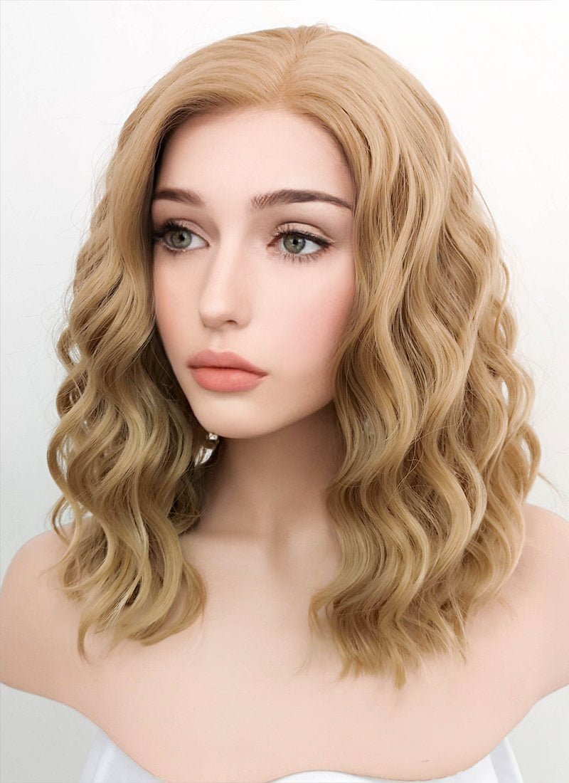 Dark Flaxen Wavy Lace Front Synthetic Wig LF1532