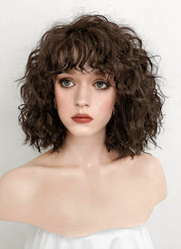 Stranger Things Nancy Wheeler Brunette Spiral Curly Lace Front Synthetic Wig LF169A