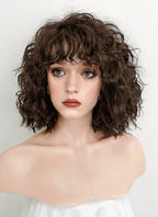 Stranger Things Nancy Wheeler Brunette Spiral Curly Lace Front Synthetic Wig LF169A
