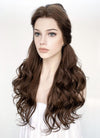 Wavy Dark Brown Braided Belle Beauty and the Beast Lace Front Synthetic Wig LF2028