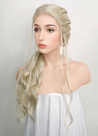 Game of Thrones Daenerys Targaryen Light Ash Blonde Braided Lace Front Synthetic Wig LF2037