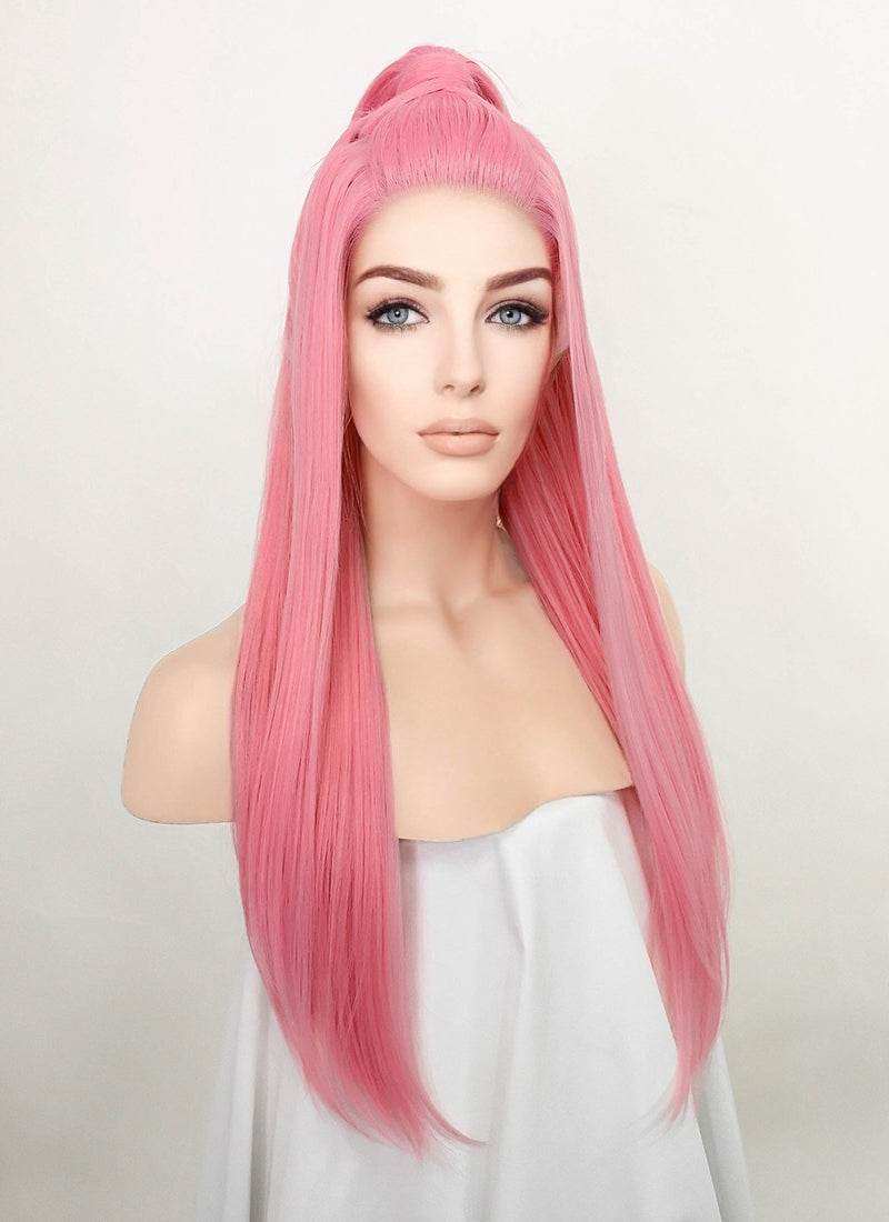 Pink Braided Lace Front Synthetic Wig LF2067