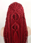 Red Braided Yaki Lace Front Synthetic Wig LF2078