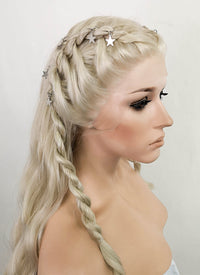 Light Ash Blonde Braided Lace Front Synthetic Wig LF2079