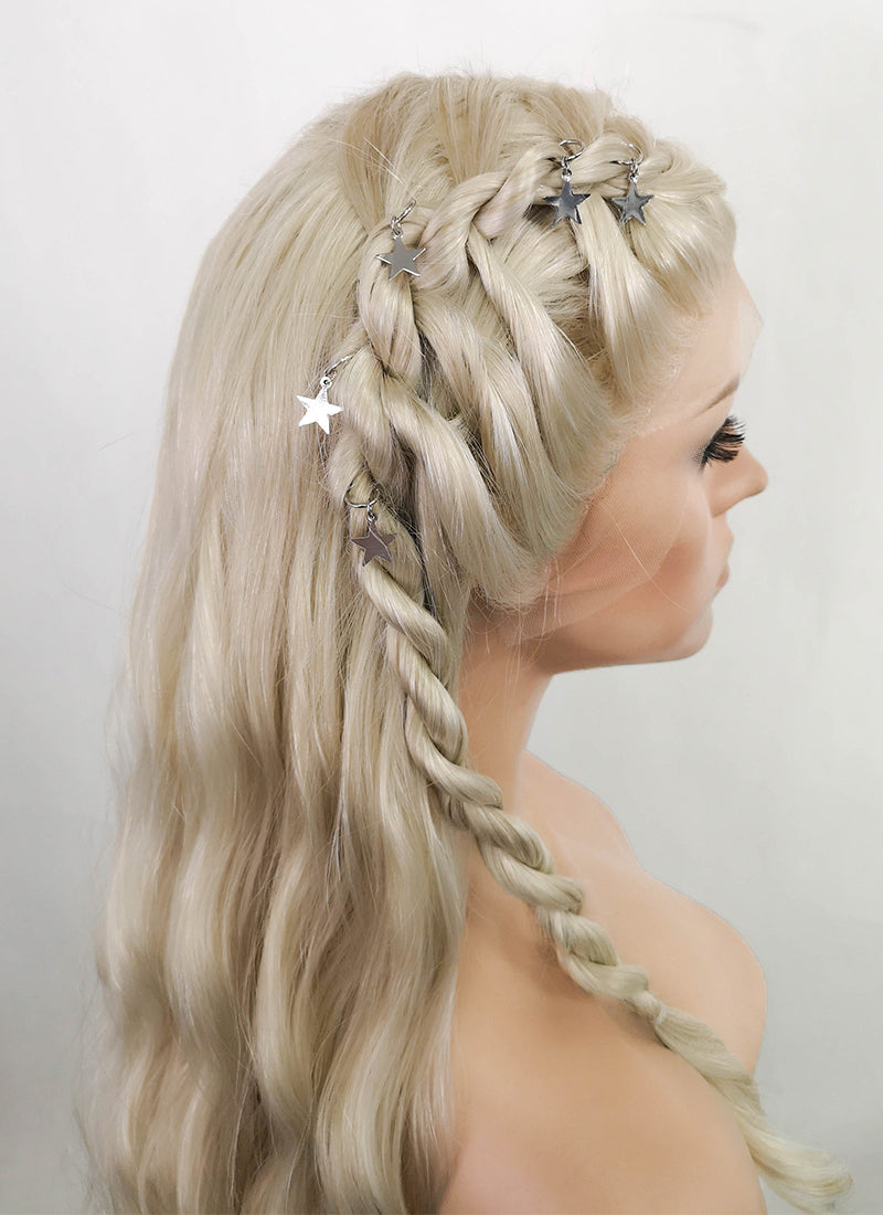 Light Ash Blonde Braided Lace Front Synthetic Wig LF2079