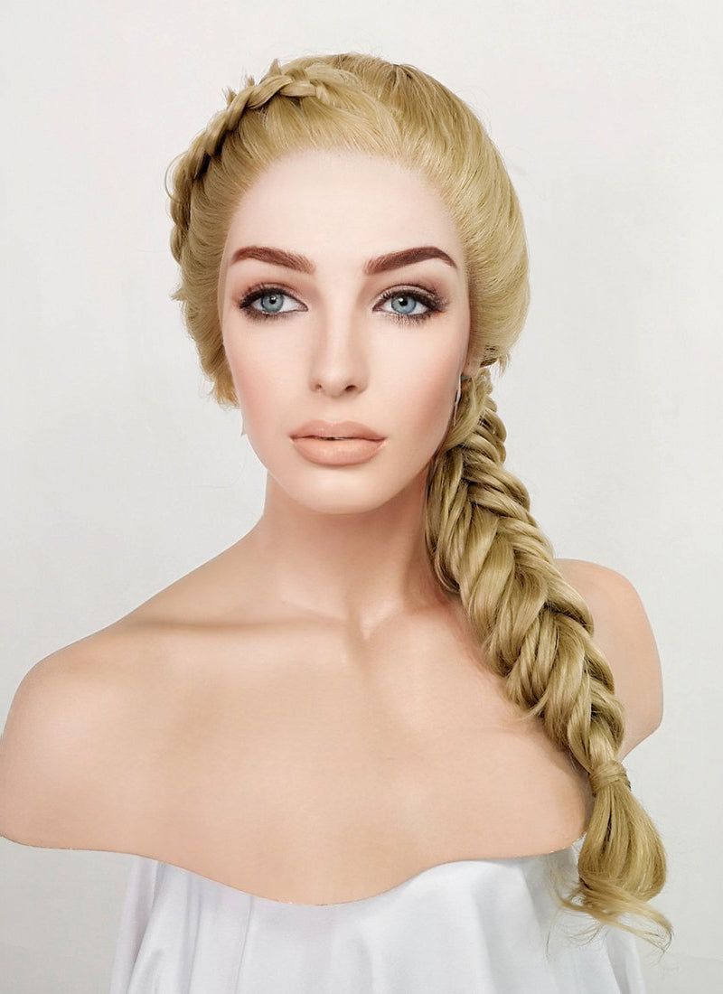 Golden Blonde Braided Lace Front Synthetic Wig LF2080