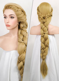 Tangled Rapunzel Blonde Braided Yaki Lace Front Synthetic Wig LF2086