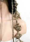 Blonde Black Split Gemini Color Braided Lace Front Synthetic Wig LF2091