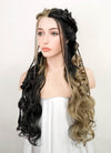 Blonde Black Split Gemini Color Braided Lace Front Synthetic Wig LF2091