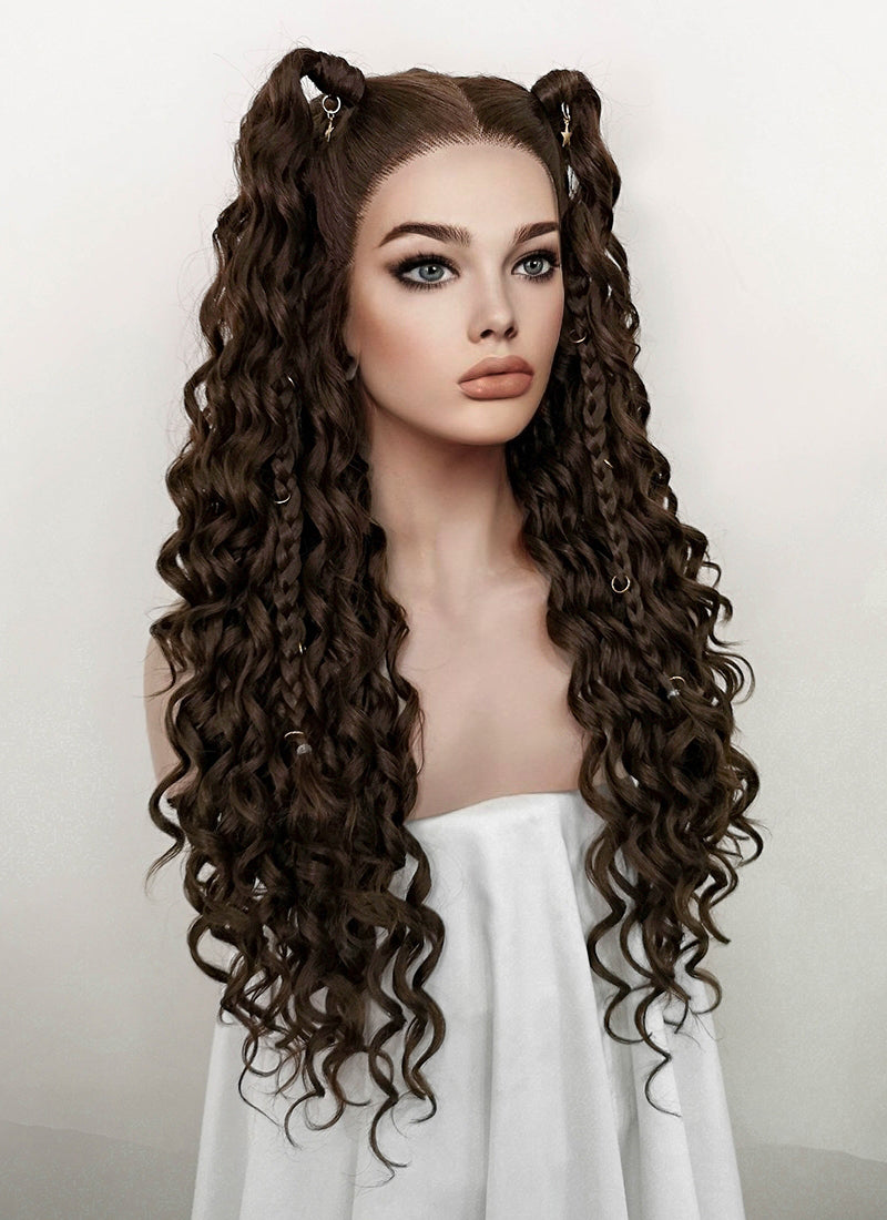 Brunette Braided Lace Front Synthetic Wig LF2104