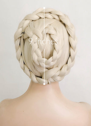 House of the Dragon Young Princess Rhaenyra Targaryen Platinum Blonde Braided Lace Front Synthetic Wig LF2110