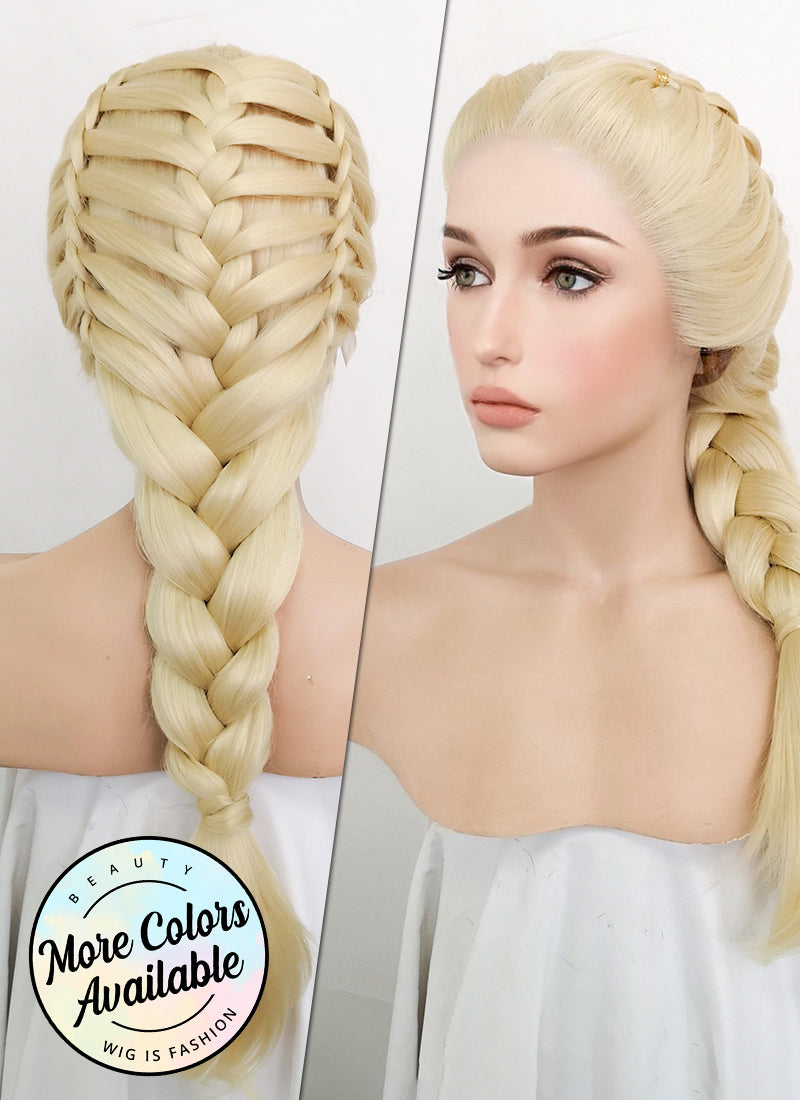 Light Blonde Braided Lace Front Synthetic Wig LF2113