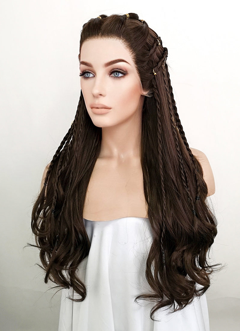 Brunette Braided Lace Front Synthetic Wig LF2114