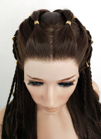 Brunette Braided Lace Front Synthetic Wig LF2114