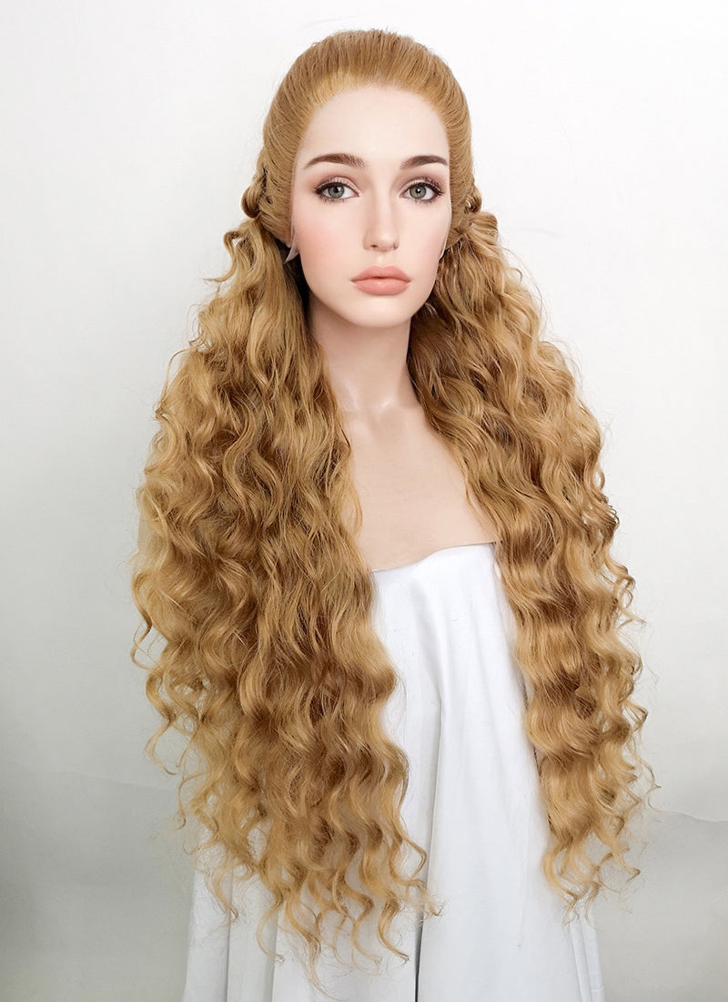 Golden Blonde Braided Lace Front Synthetic Wig LF2116