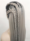 Monster High The Movie Frankie Stein Blondish Grey Mixed Blue With Dark Roots Braided Lace Front Synthetic Wig LF2120
