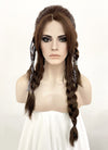 GOD OF WAR Freya Wavy Brunette Braided Lace Front Synthetic Wig LF2123