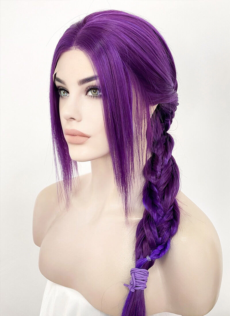 Two Tone Purple Braided Lace Front Synthetic Wig LF2128