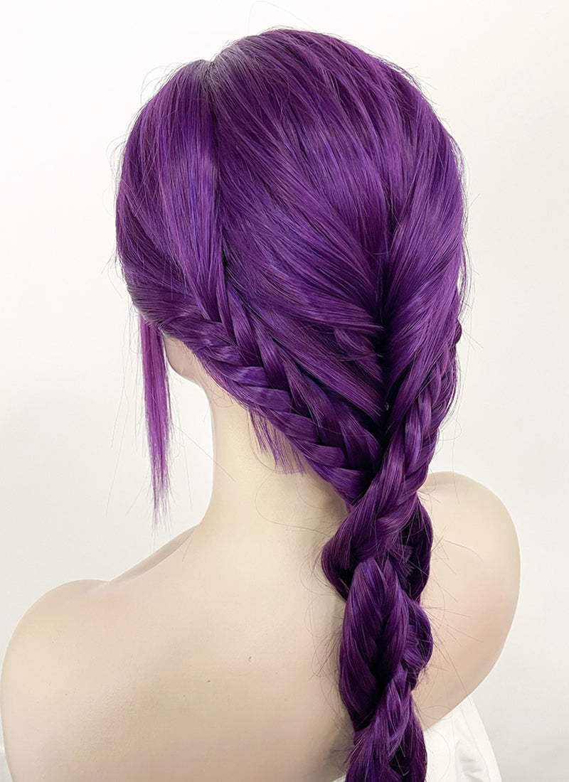 Two Tone Purple Braided Lace Front Synthetic Wig LF2128