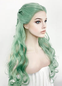 Pastel Green Braided Lace Front Synthetic Wig LF2129