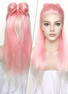 Pink White Ombre Braided Lace Front Synthetic Wig LF2130