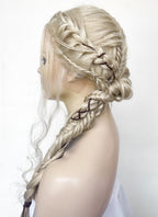 The Witcher 3 Ciri Pastel Ash Blonde Braided Lace Front Synthetic Wig LF2134