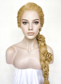 Tangled Rapunzel Blonde Braided Yaki Lace Front Synthetic Wig LF2136