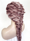 Two Tone Pink Braided Lace Front Synthetic Wig LF2137