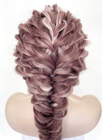 Two Tone Pink Braided Lace Front Synthetic Wig LF2137