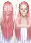 Pastel Pink Braided Lace Front Synthetic Wig LF2142