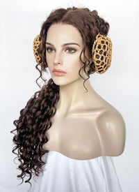 Star Wars Padme Amidala Brunette Braided Lace Front Synthetic Wig LF2145