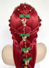 Red Braided Yaki Lace Front Synthetic Wig LF2150