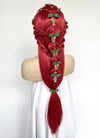 Red Braided Yaki Lace Front Synthetic Wig LF2150