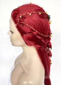 Red Braided Yaki Lace Front Synthetic Wig LF2150