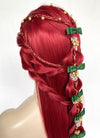 Red Braided Yaki Lace Front Synthetic Wig LF2150